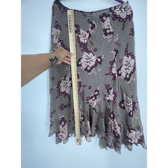 VTG Silk Bohemian Y2K Handkerchief Skirt Midi Dark Romance Flowy Cottage 14 - Picture 4 of 9